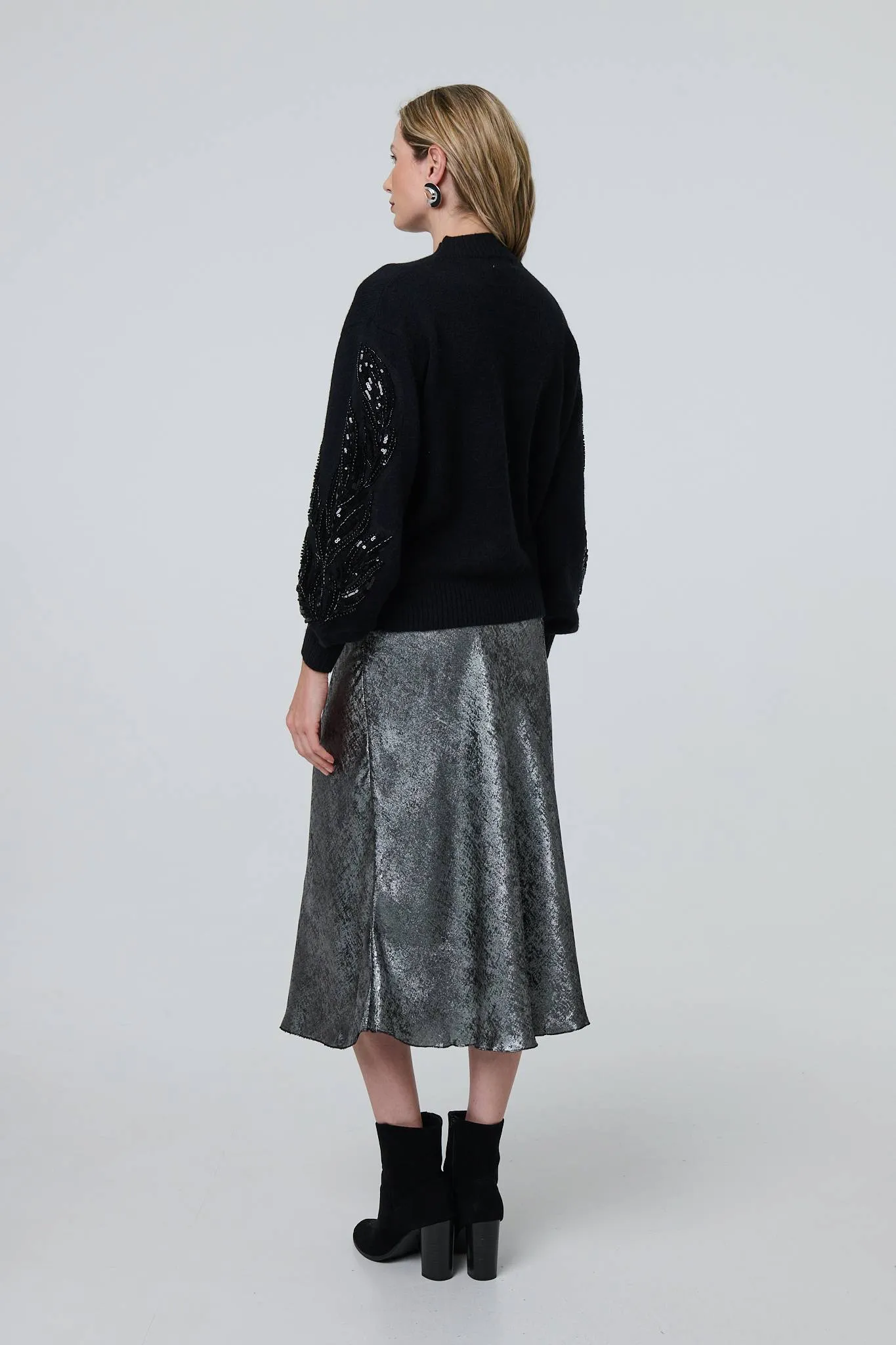 Sequin Embellished Relaxed Jumper