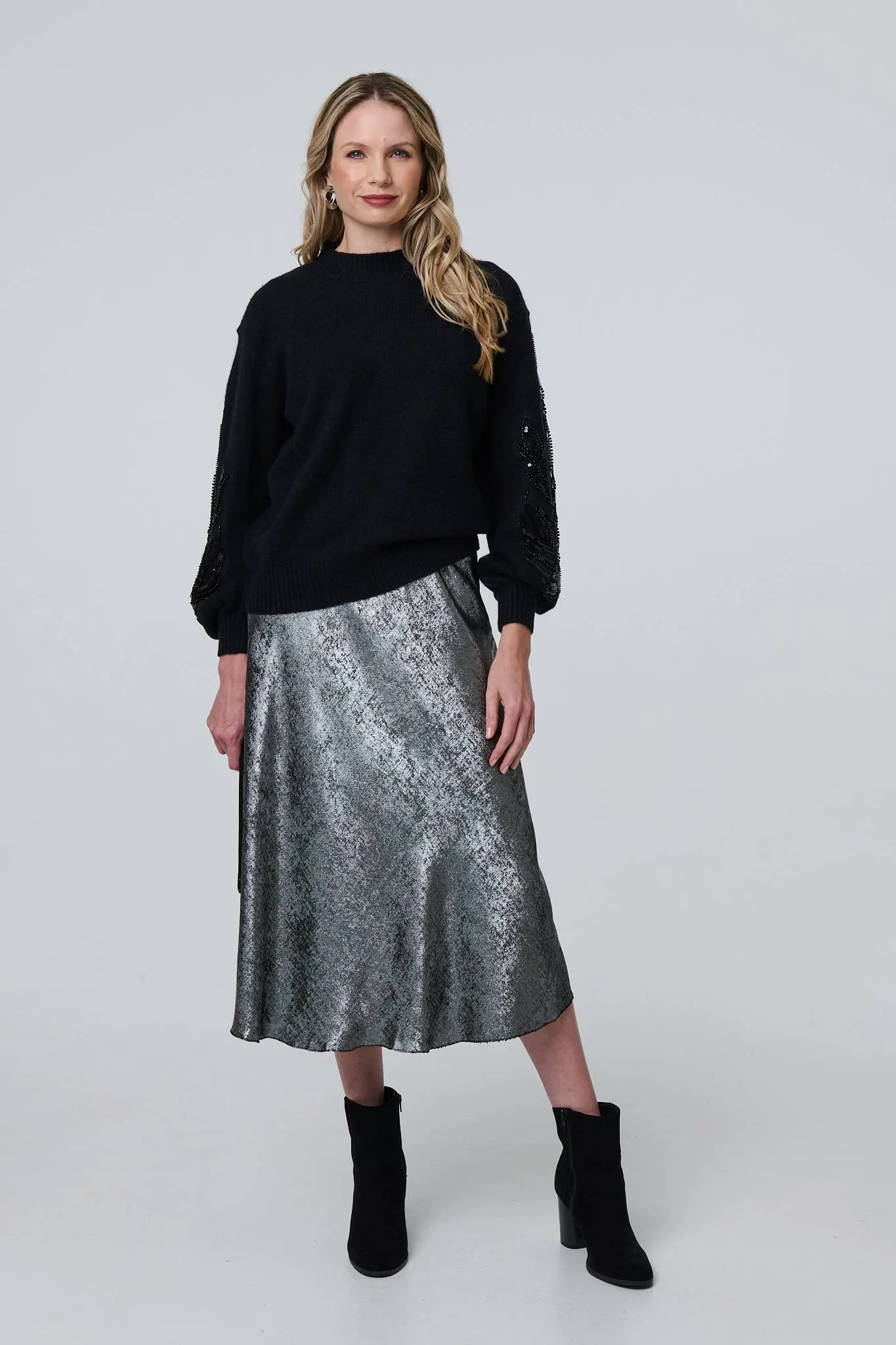 Sequin Embellished Relaxed Jumper