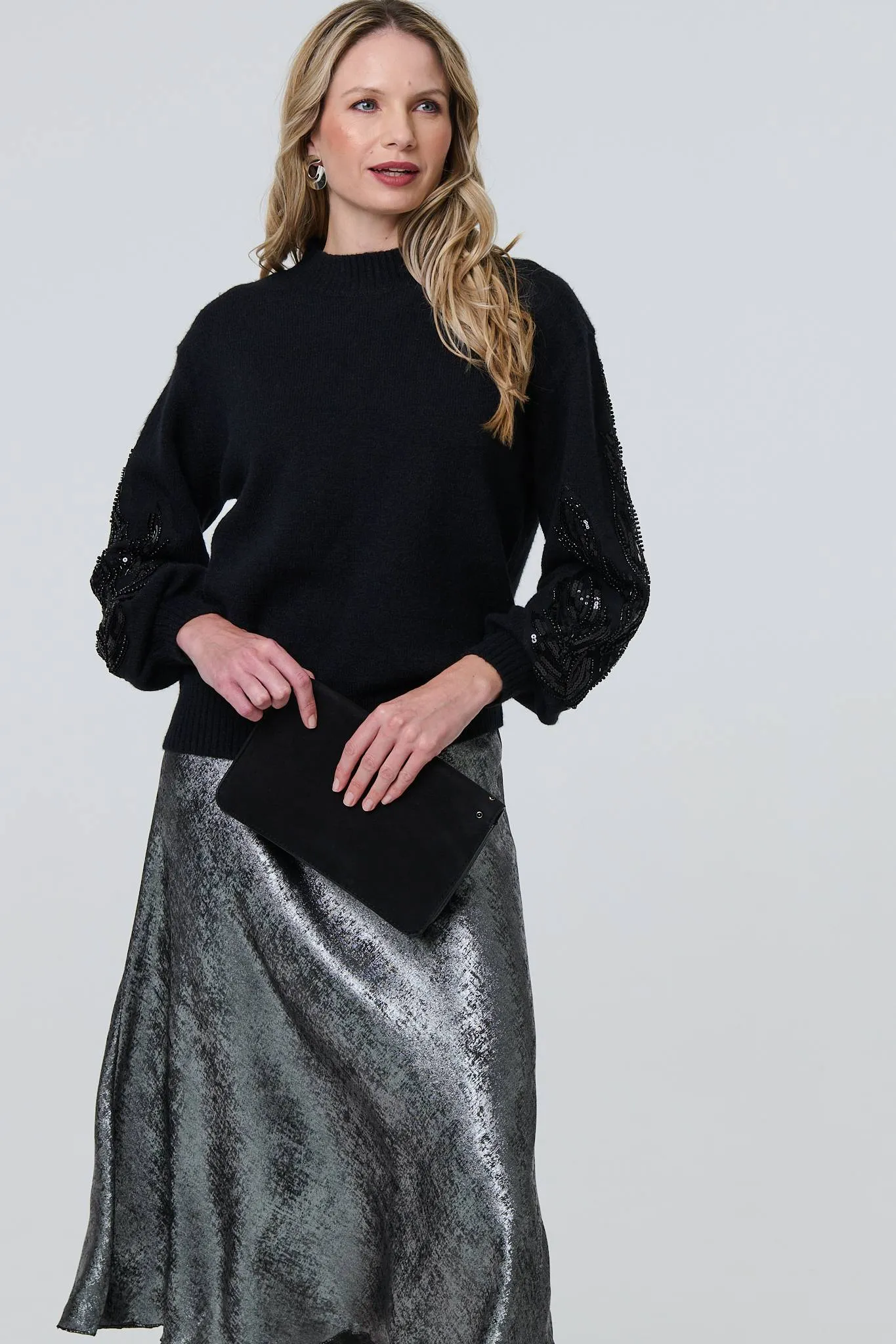 Sequin Embellished Relaxed Jumper