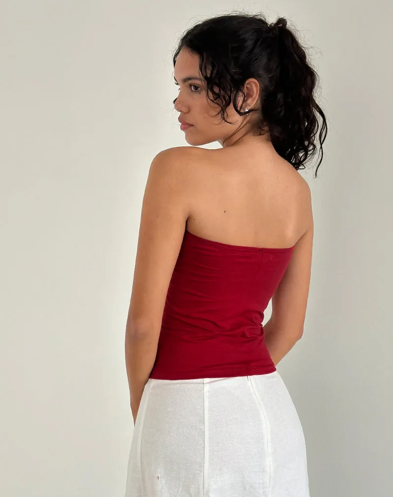 Shaelo Bandeau Top in Adrenaline Red