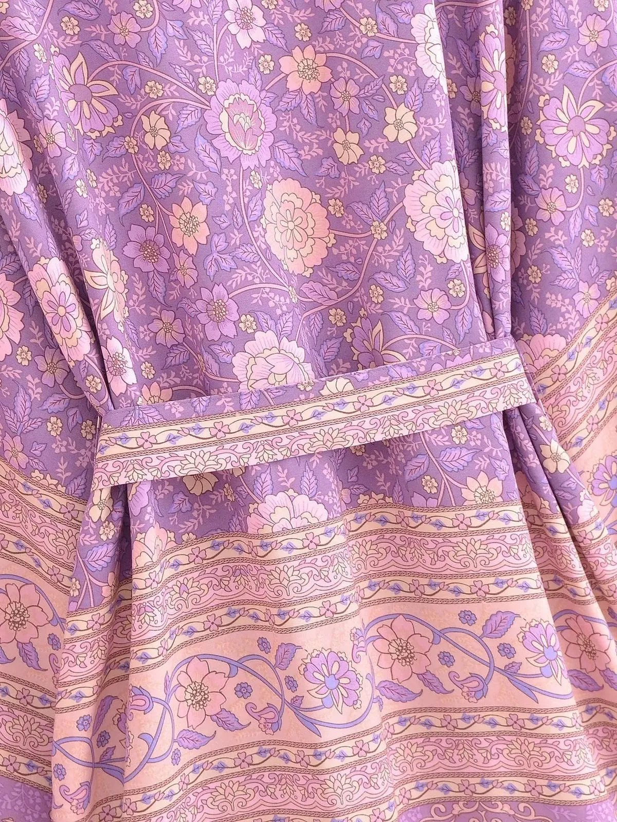 Short Kimono Purple Floral