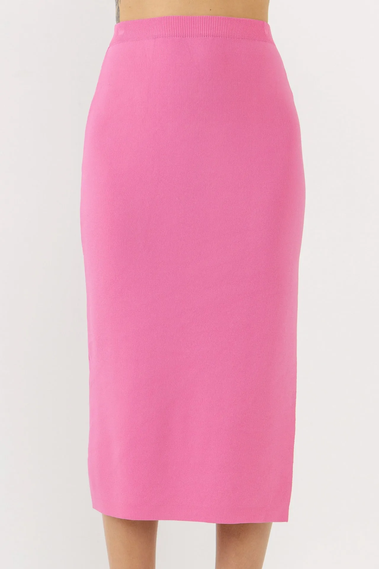 Side Slit Detailed Knit Midi Skirt