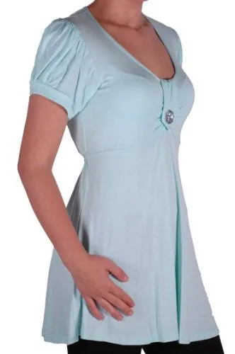 Sierra Short Sleeve V Neck Tunic Top