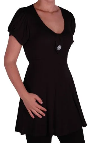 Sierra Short Sleeve V Neck Tunic Top