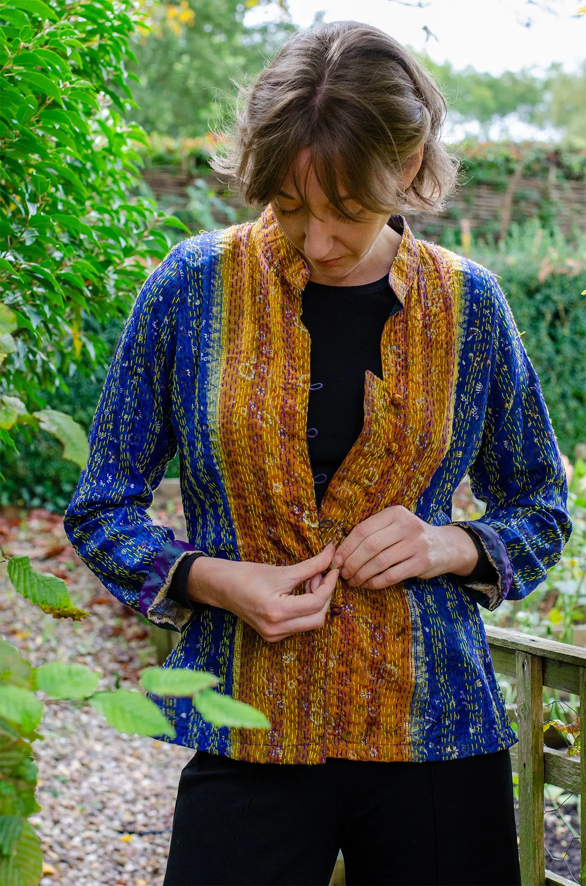 Silk Kantha Jacket | Skye | Small *SAMPLE*