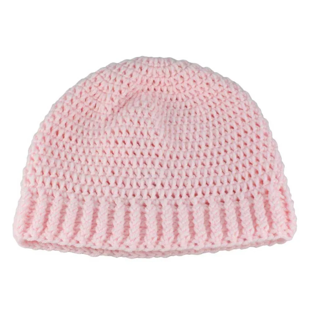 Soft Pink Crochet Slouch Beanie Hat Medium/Large - JMCH46ML