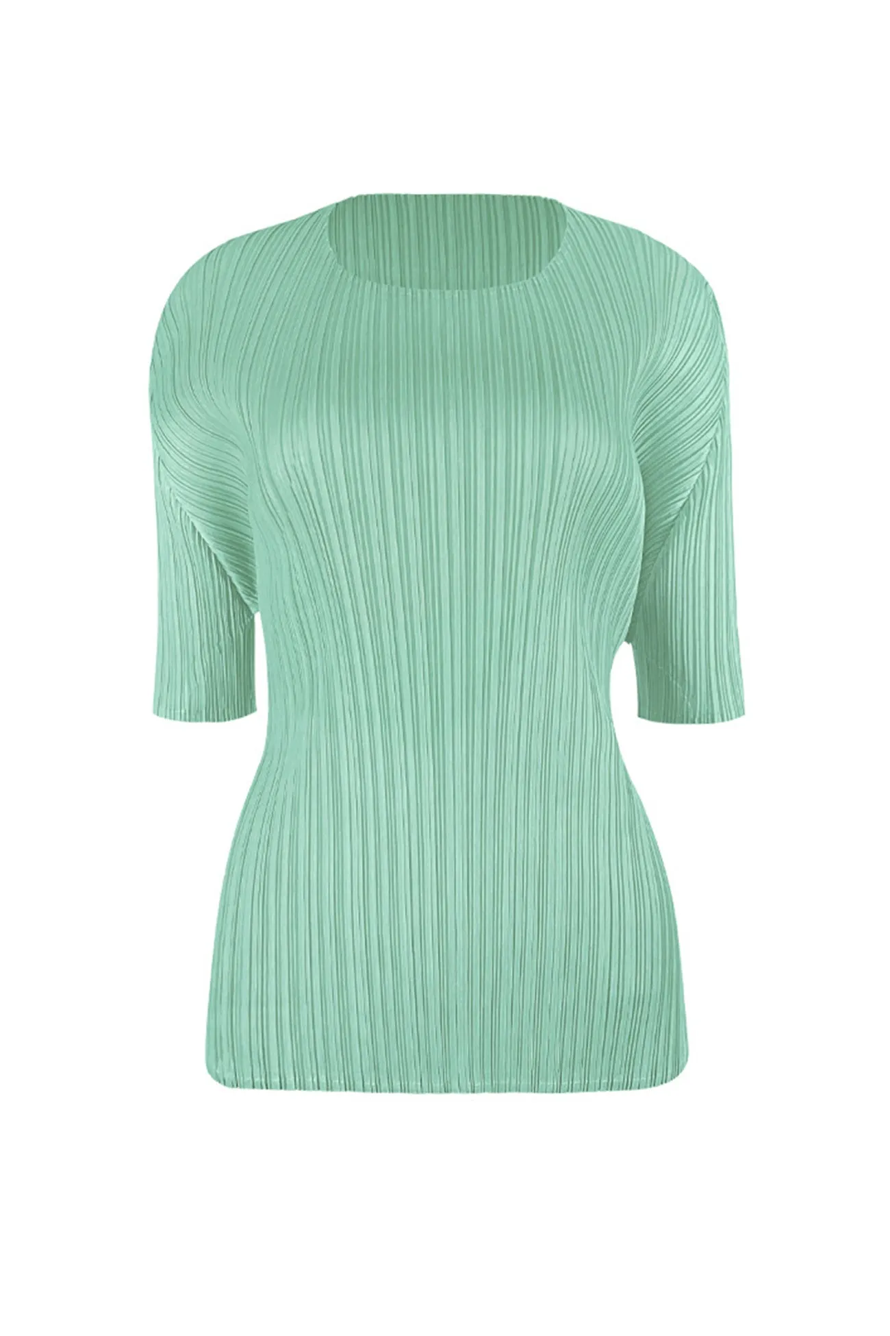 Solid Color Full Pleated Short Sleeve Top