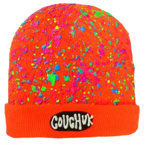 SPLATTERED BEANIE NEON ORANGE - NEON PASTEL MULTI