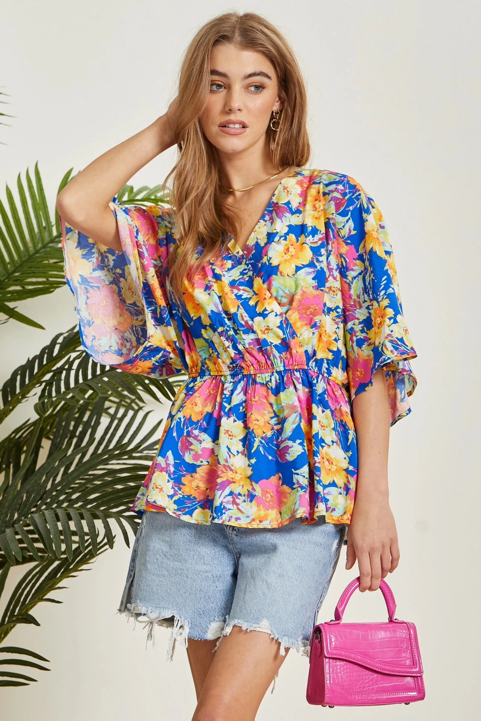 Summer Beauty Floral Peplum Top