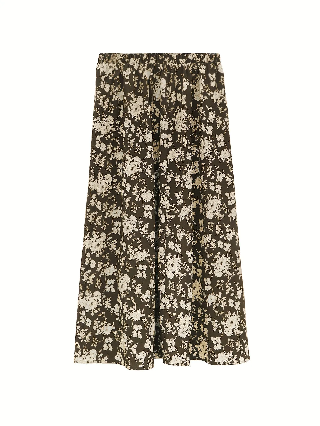 Summer Chic: Y2K Ditsy Floral High Waist Midi Skirt - Woven, Easy-Care, Durable Women's Fashion