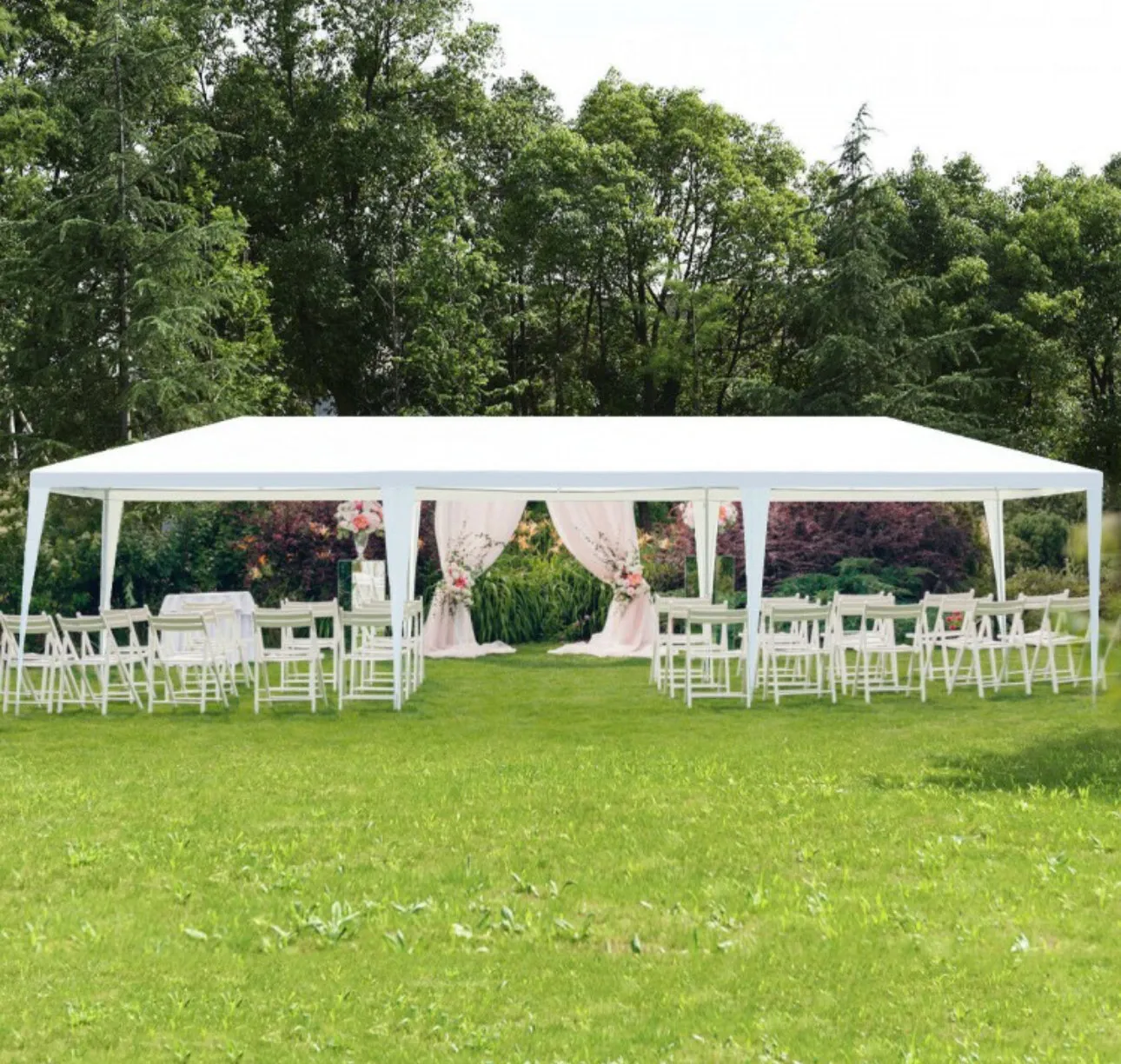 Super Cool Heavy Duty 10x30ft Gazebo Canopy Tent With Ground Stakes, Wind Ropes | Waterproof | Easy Assembly | Patio Tent