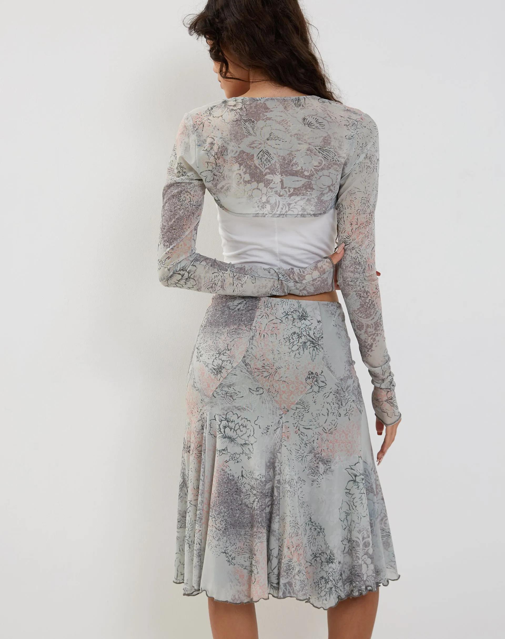 Suri Shrug in Pastel Floral Lace