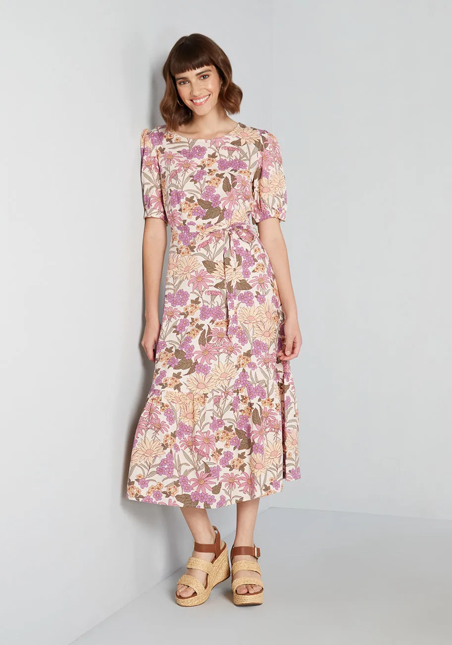 Sweet as Honey Floral Midi Dress