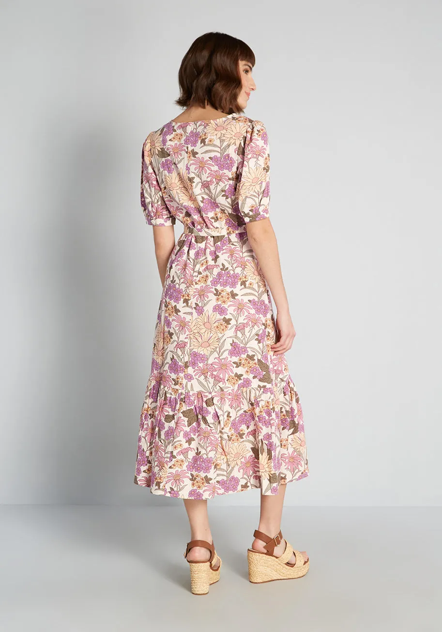 Sweet as Honey Floral Midi Dress