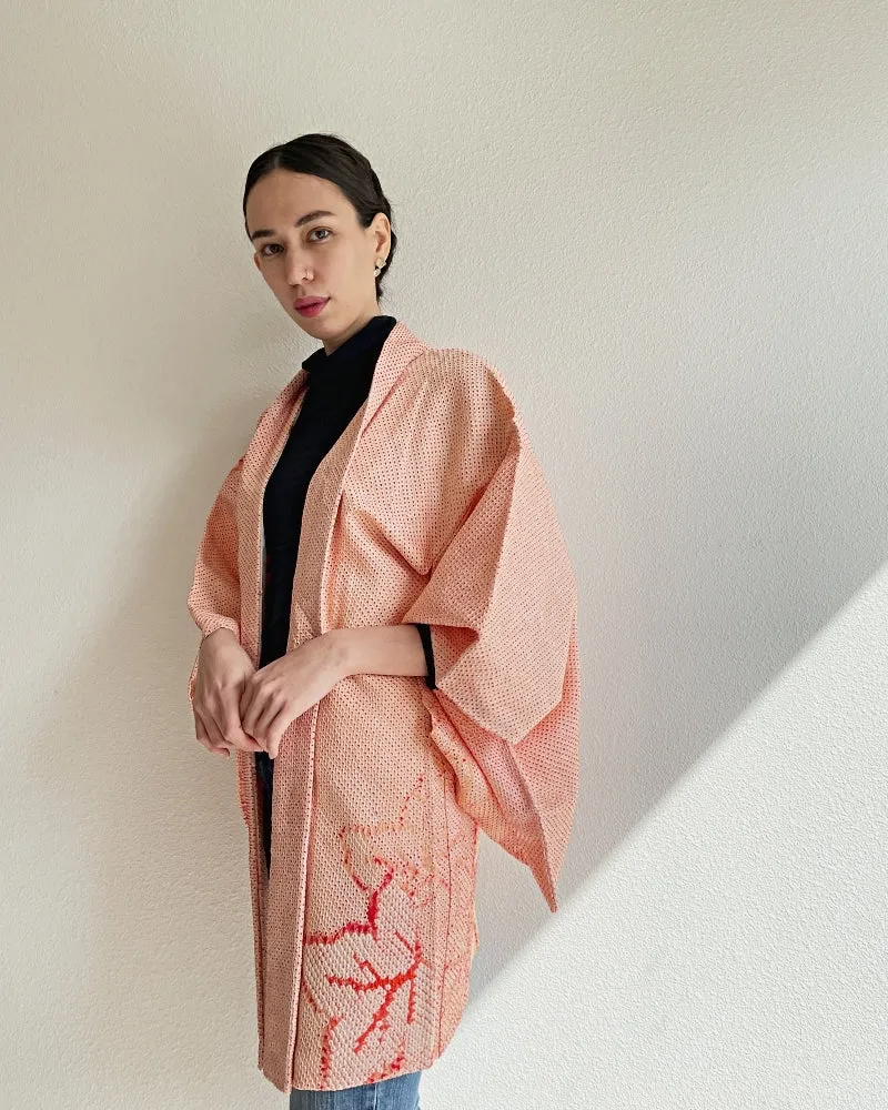 Sweet Maple Leaves Shibori Haori Kimono Jacket