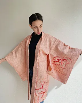 Sweet Maple Leaves Shibori Haori Kimono Jacket