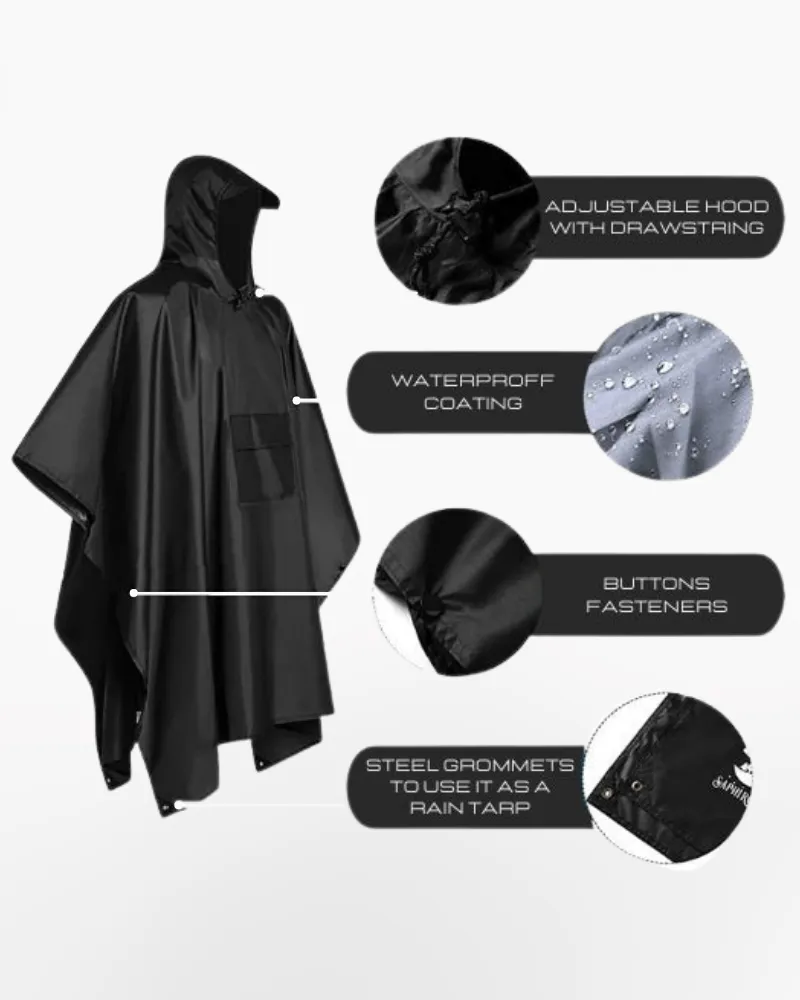 Techwear rain poncho