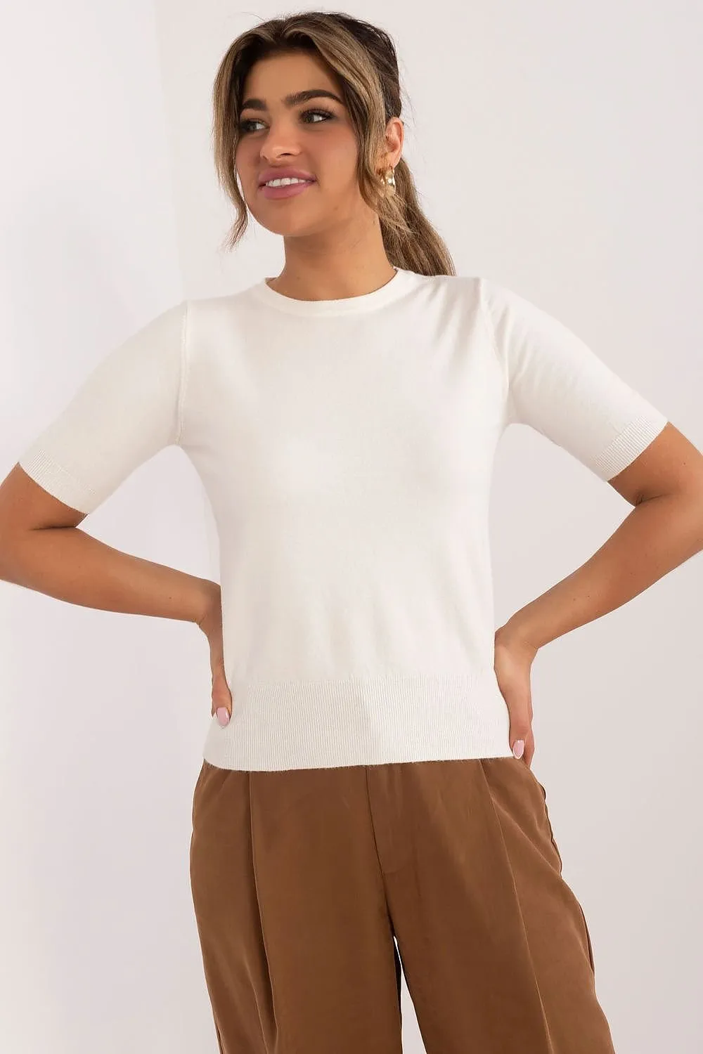 TEEK - Crew Neck Short Sleeve Sweater