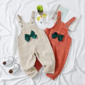 Toddler Baby Girl Bow-Tie Corduroy Overalls Pants by MyKids-USA™