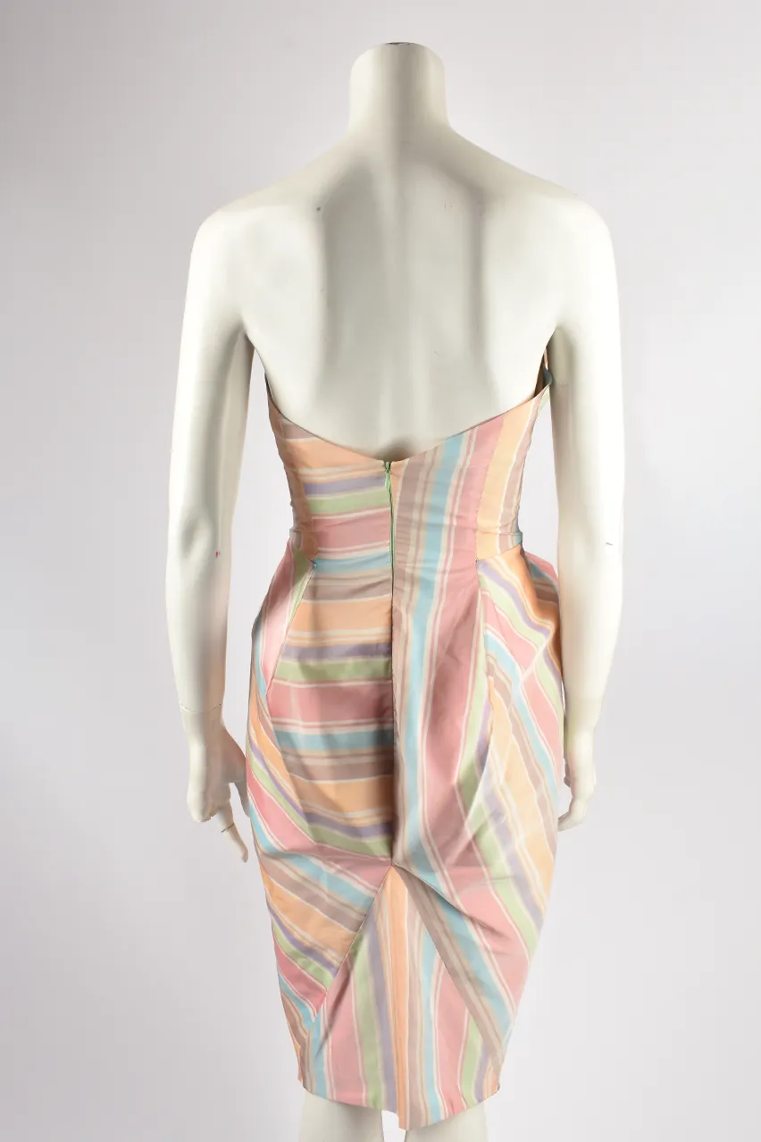 VIVIENNE WESTWOOD 2010 PASTEL STRIPED MIDI DRESS