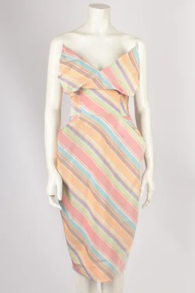 VIVIENNE WESTWOOD 2010 PASTEL STRIPED MIDI DRESS