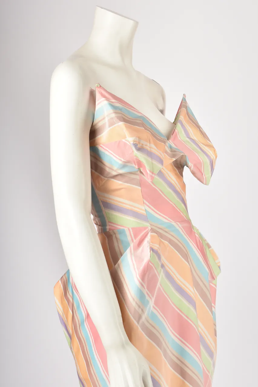 VIVIENNE WESTWOOD 2010 PASTEL STRIPED MIDI DRESS