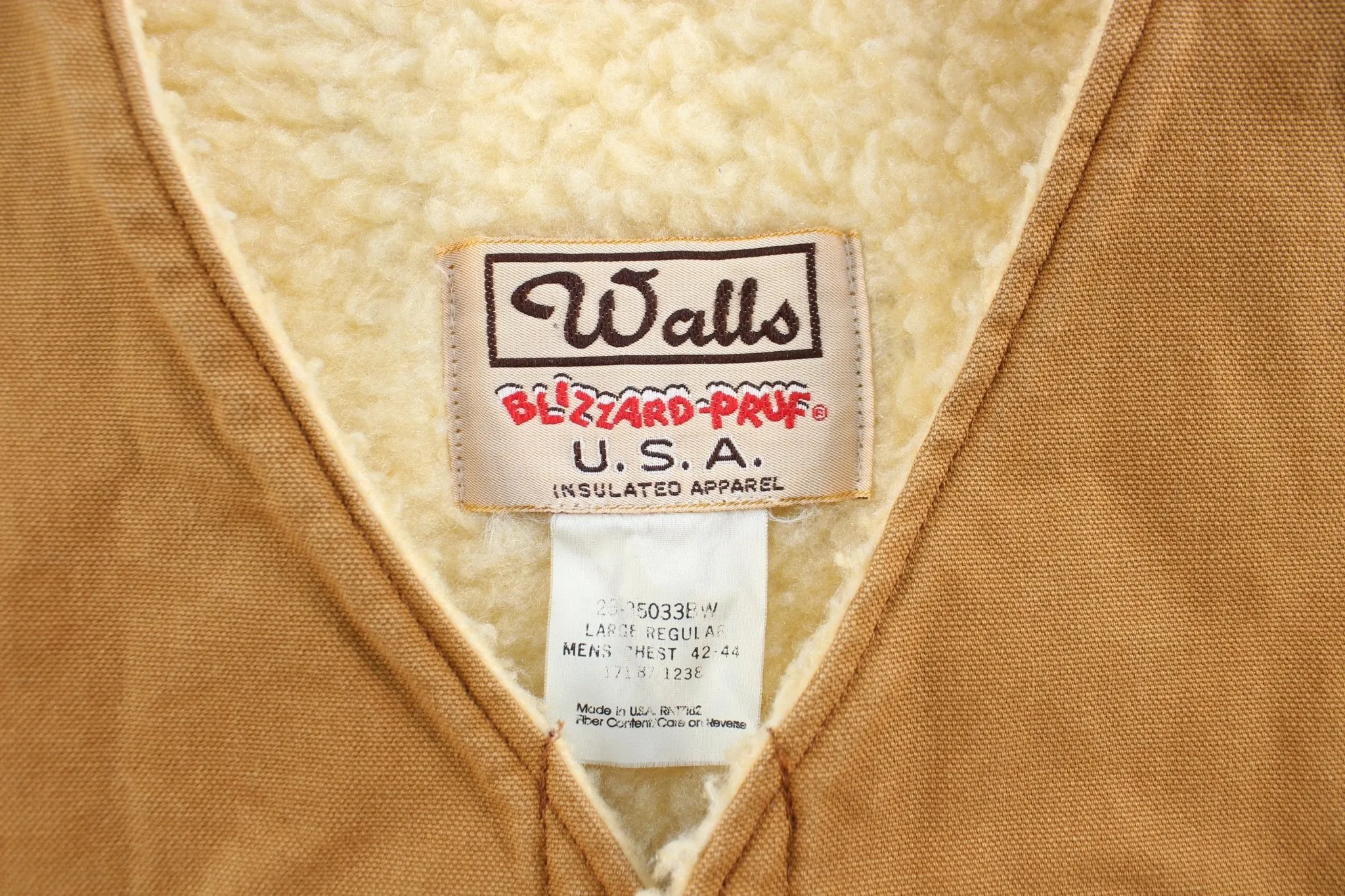 Walls Blizzard-Pruf Sherpa Lined Tan Vest