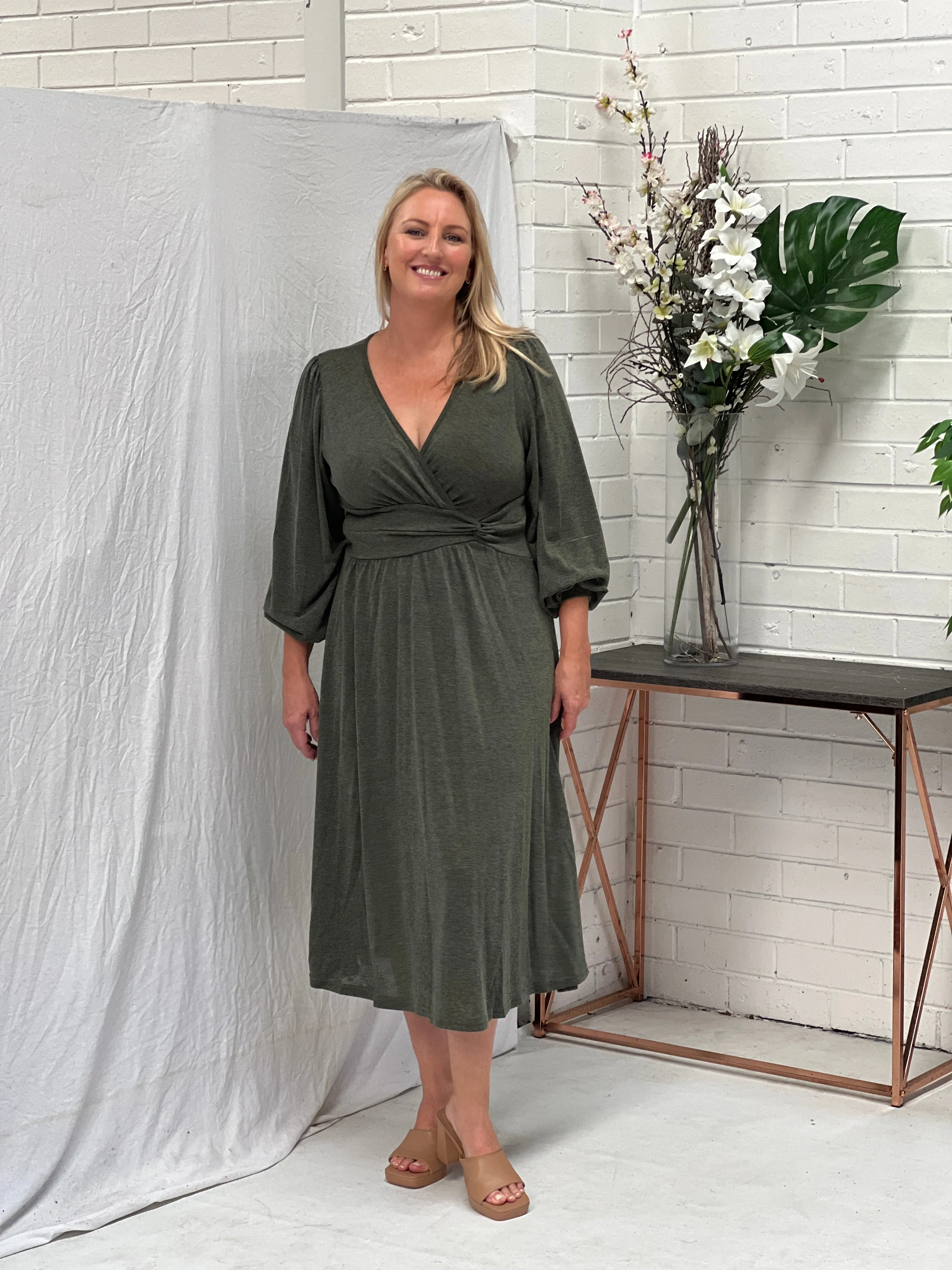 Walter Khaki Knit Dress