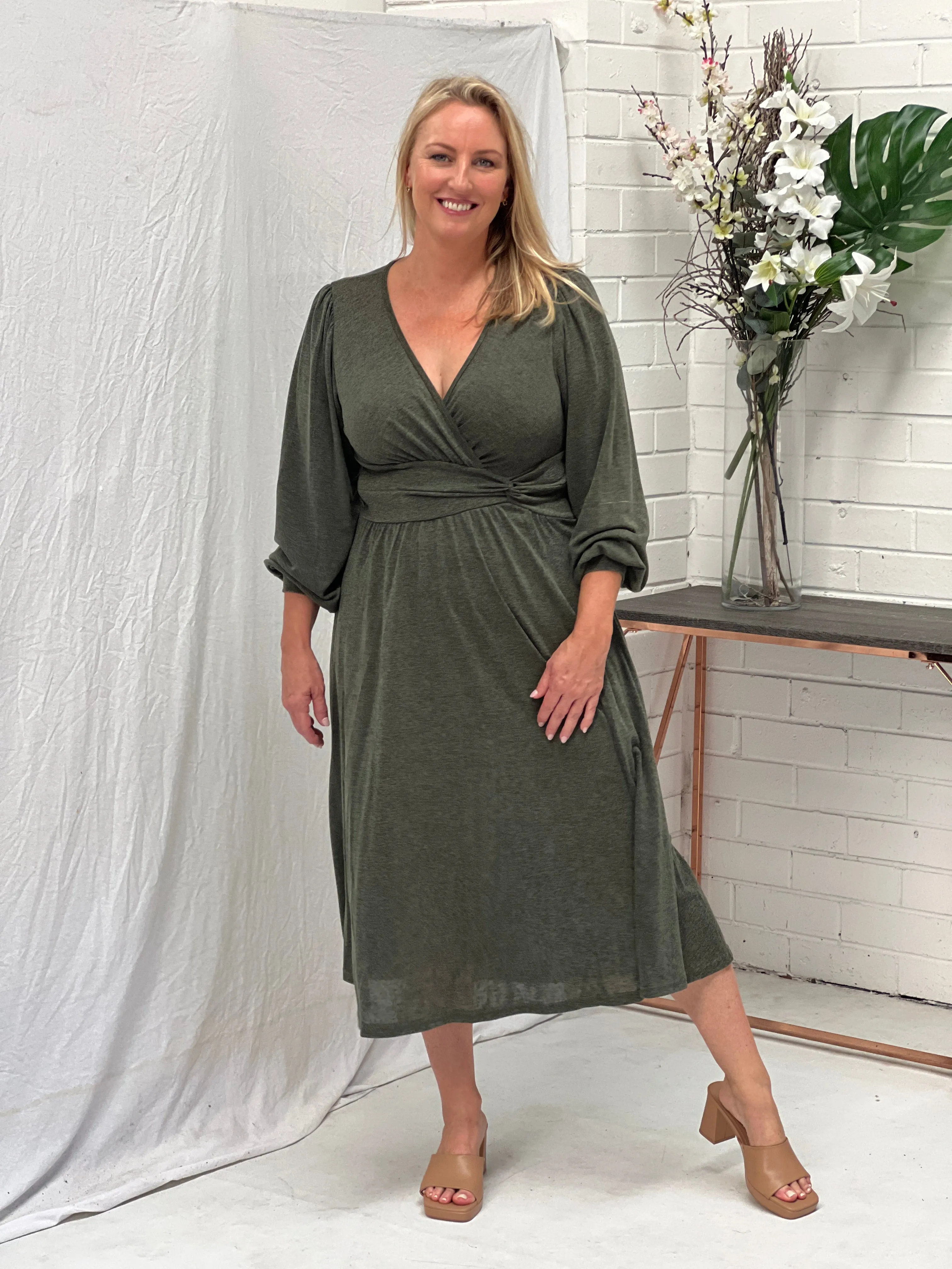 Walter Khaki Knit Dress