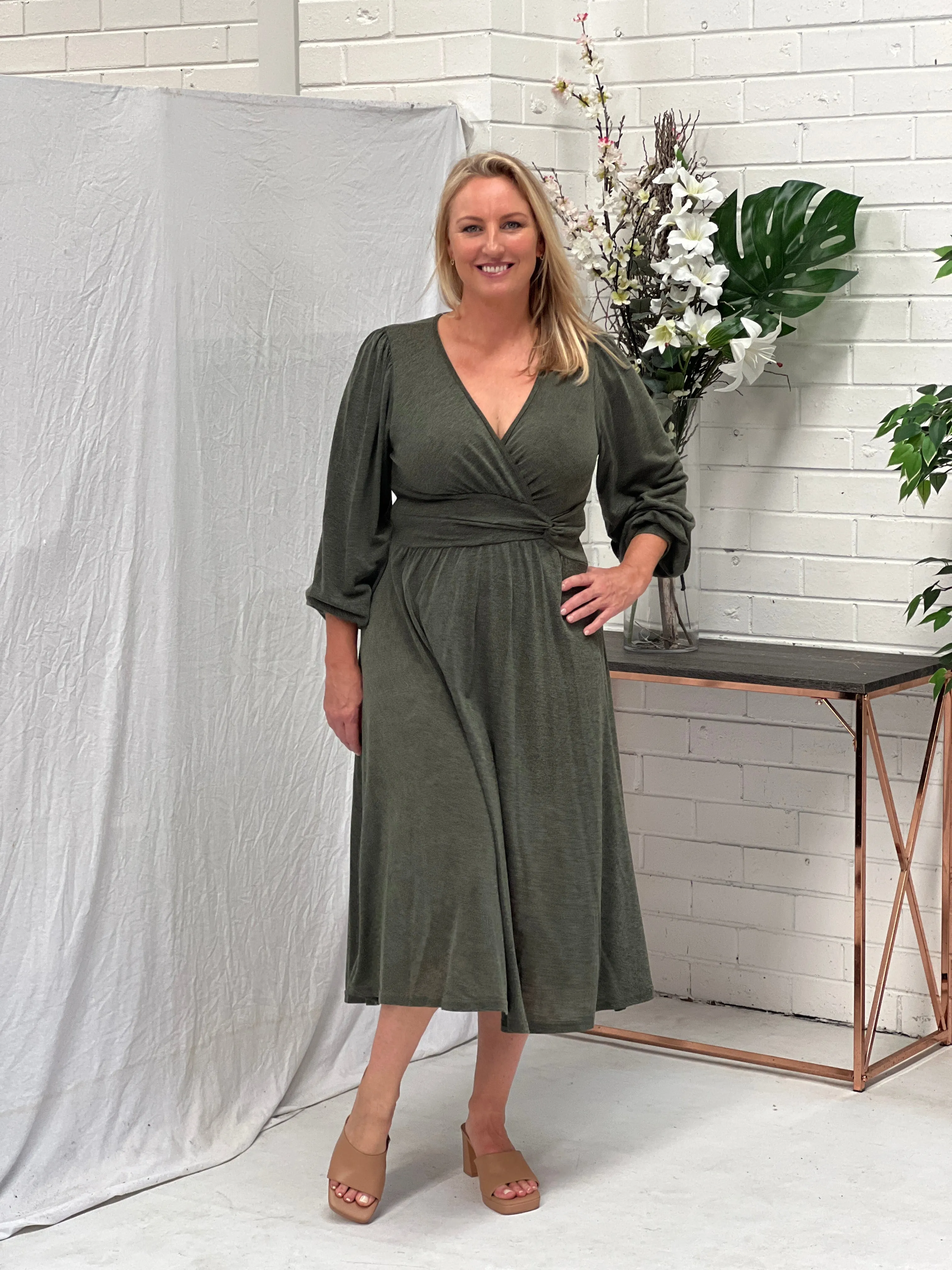 Walter Khaki Knit Dress