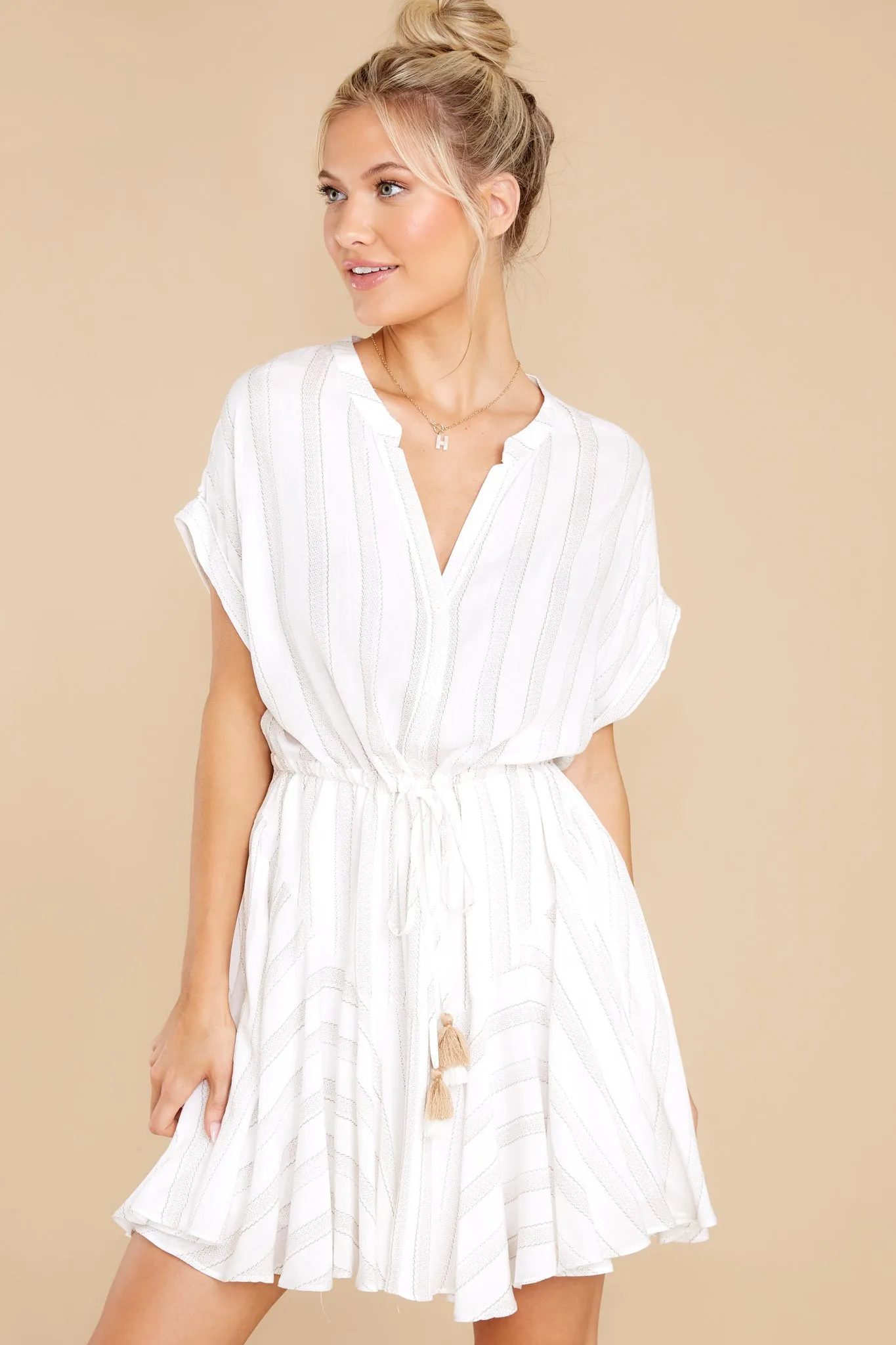 Welcome To My Dreams White Stripe Dress