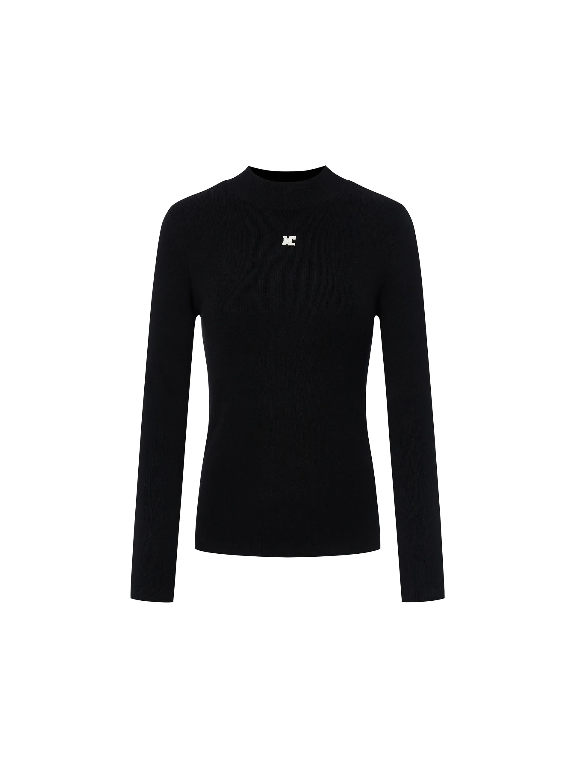 Wool Blend Slim Fit Logo Knit Sweater