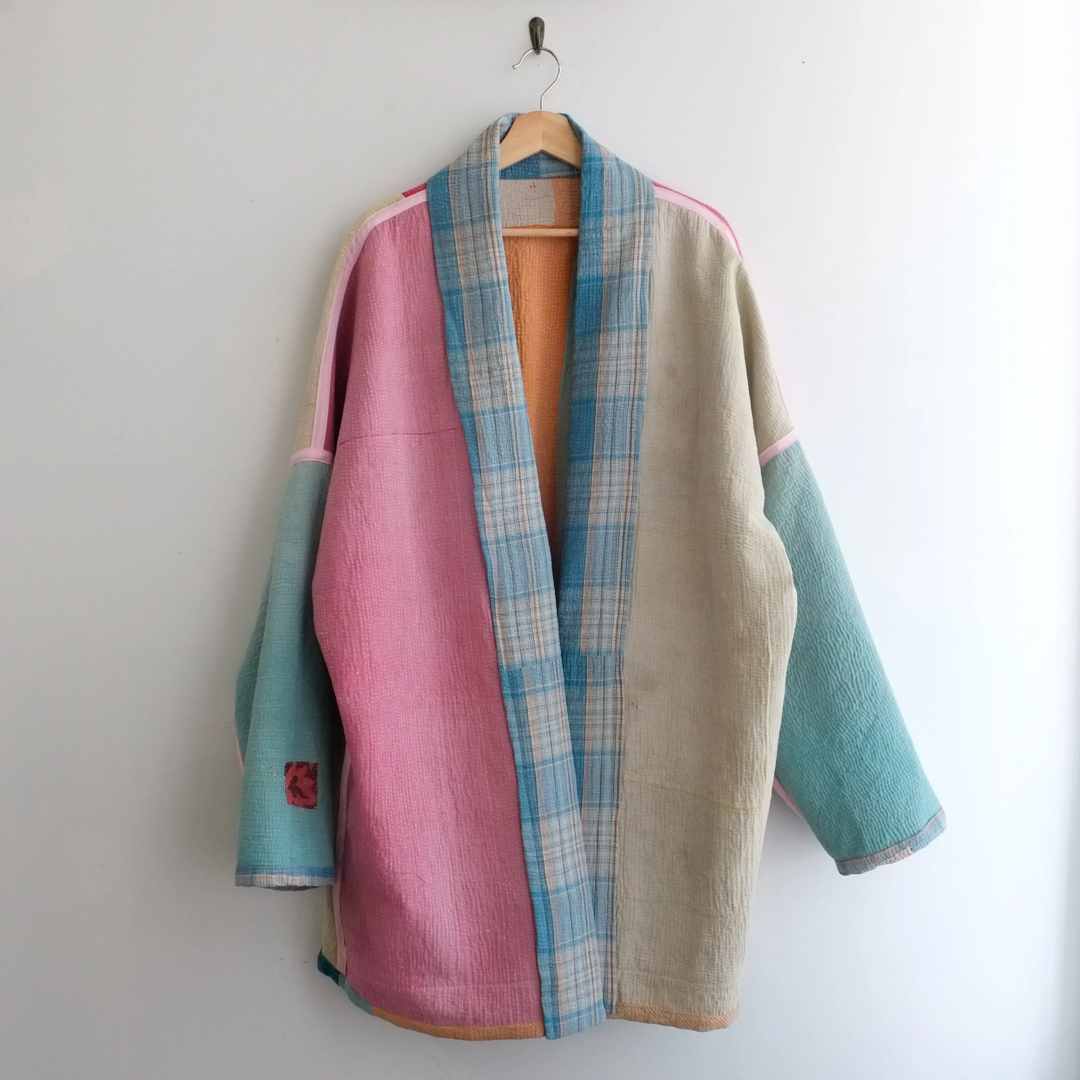 XXL Pastel Stripes and Blue Plaid Anoushka Jacket LL118