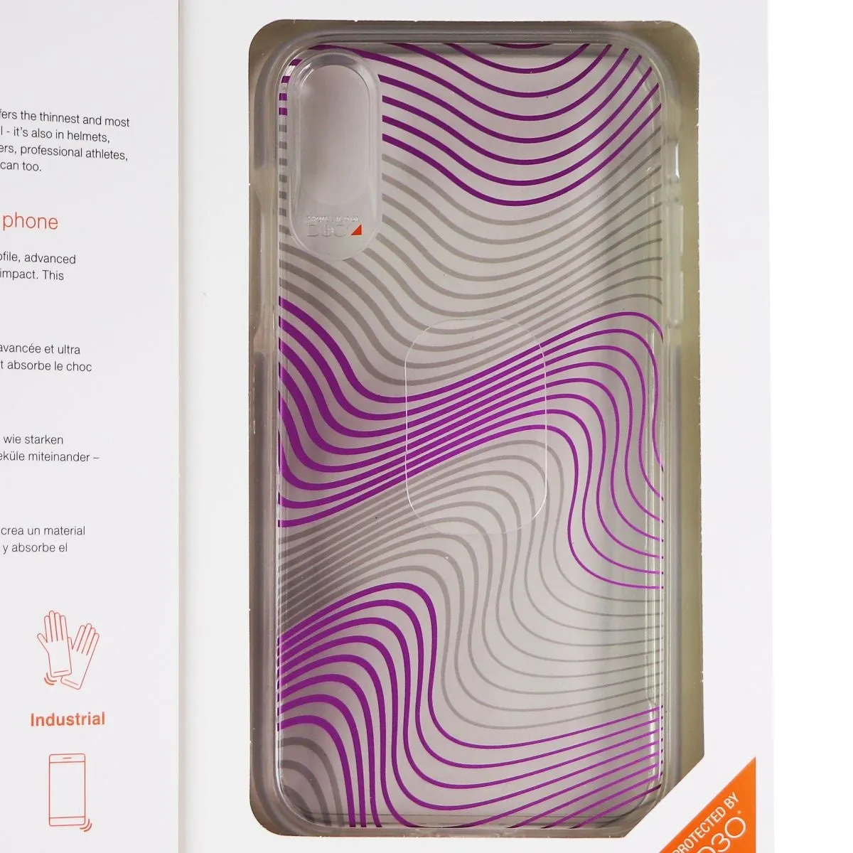 ZAGG Victoria Case for Apple iPhone XR - Clear / Purple Fabric Waves