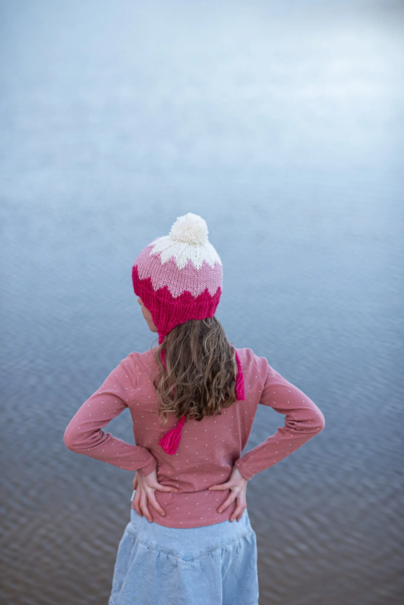 Zig Zag Beanie Pink