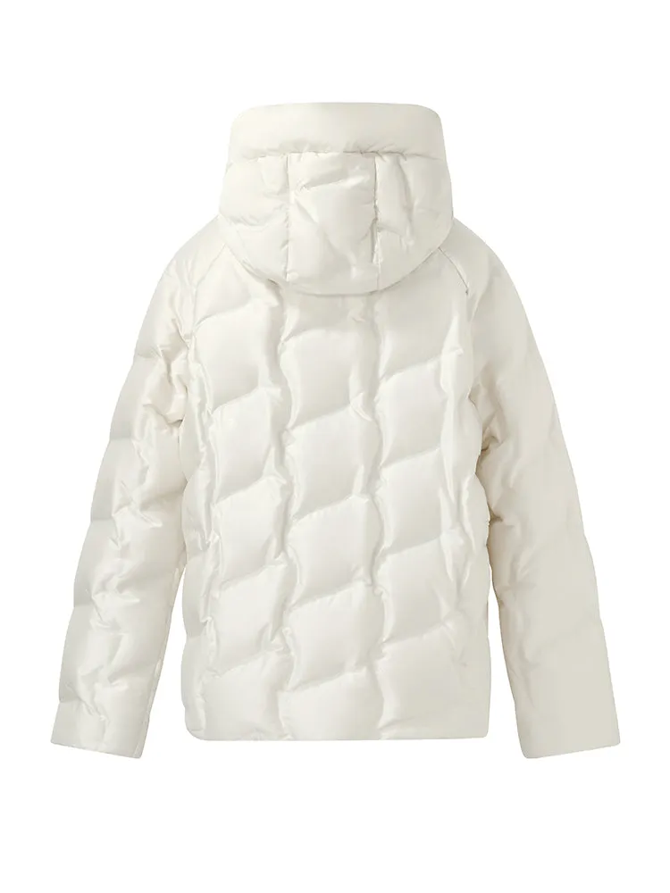 Zip-Up Hooded Goose Down Jacket