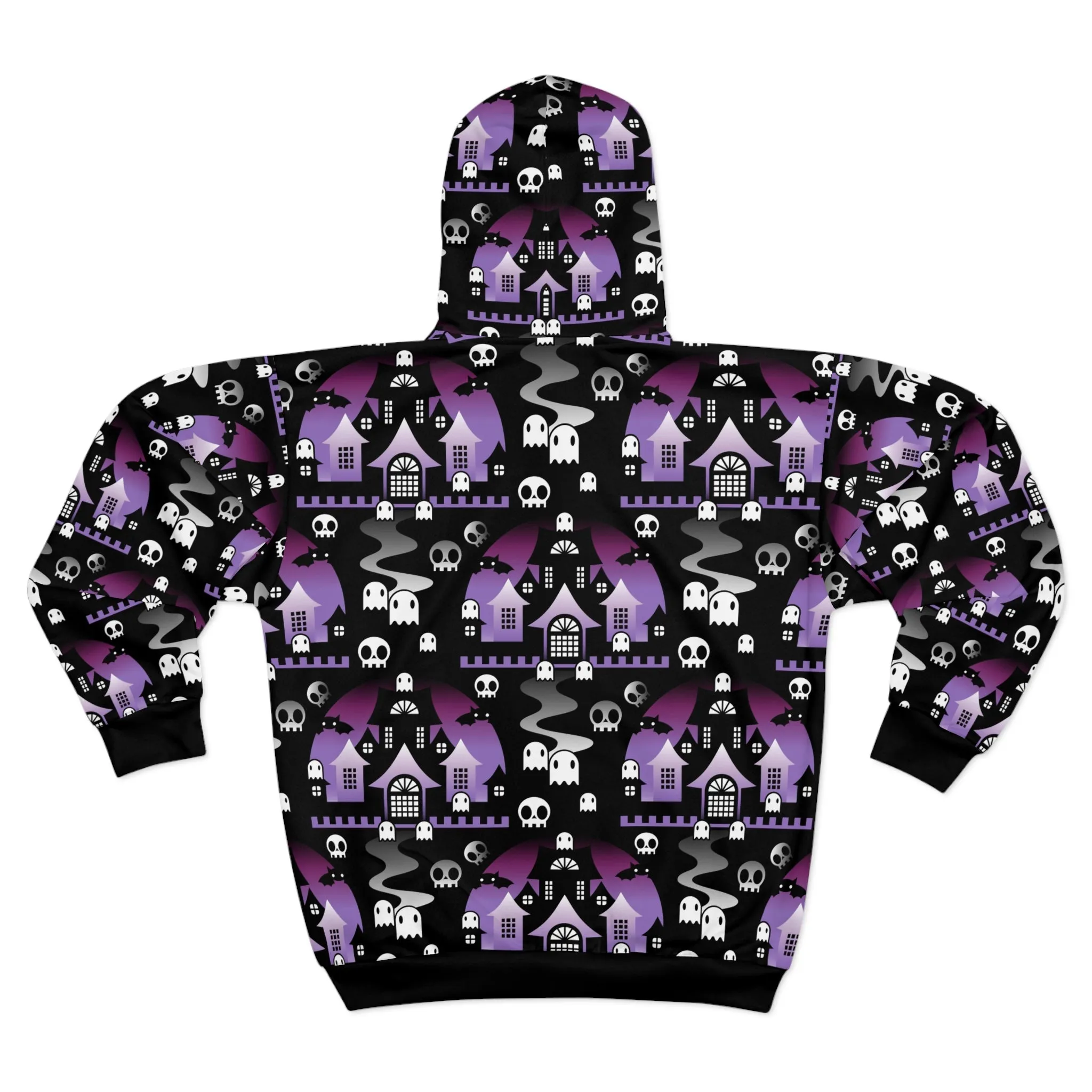 Zip-Up Unisex Hoodie Halloween BOO - Purple