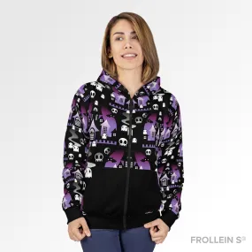 Zip-Up Unisex Hoodie Halloween BOO - Purple