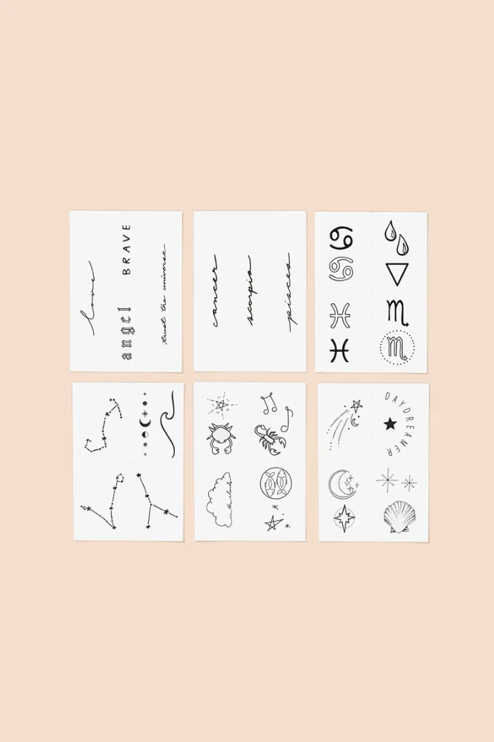 Zodiac Collection: Water Signs Temporary Tattoo Pack